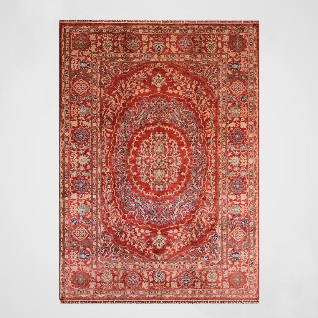 Heriz Original Hand-Woven Red Root Dye Wool Carpet 211x290
