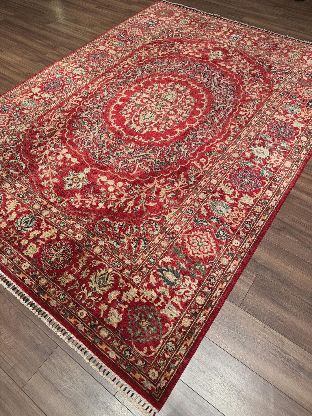 Heriz Original Hand-Woven Red Root Dye Wool Carpet 211x290