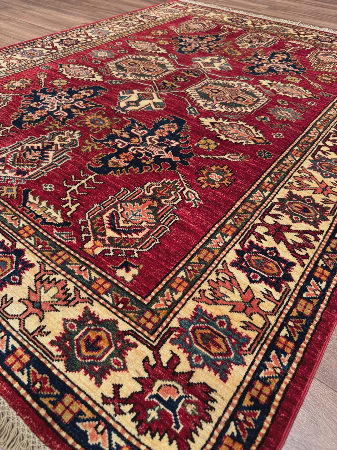 Shirvan Original Hand-Woven Red Root Dye Wool Carpet 149x191