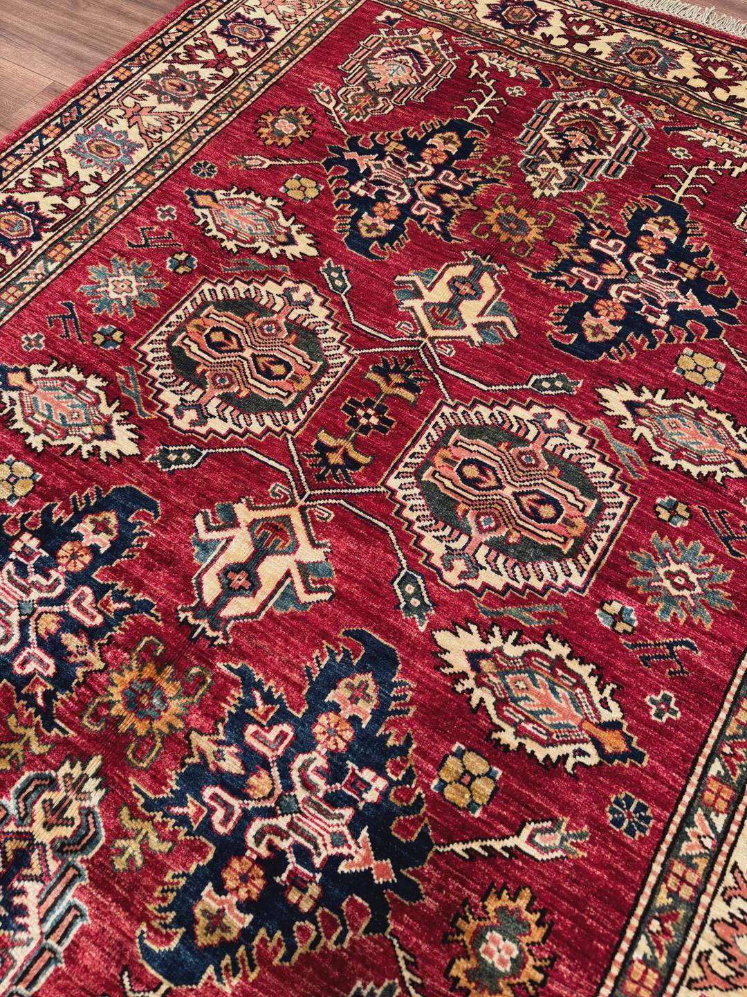 Shirvan Original Hand-Woven Red Root Dye Wool Carpet 149x191