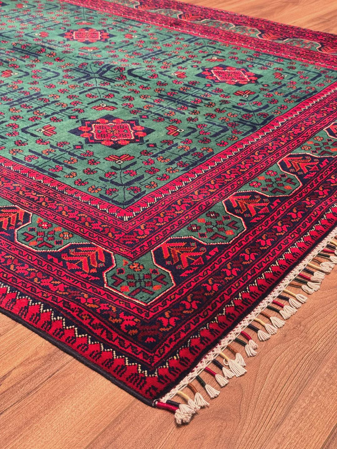 Afghan Carpet Hamyap Original Hand Woven Root Dyed Wool 152x198
