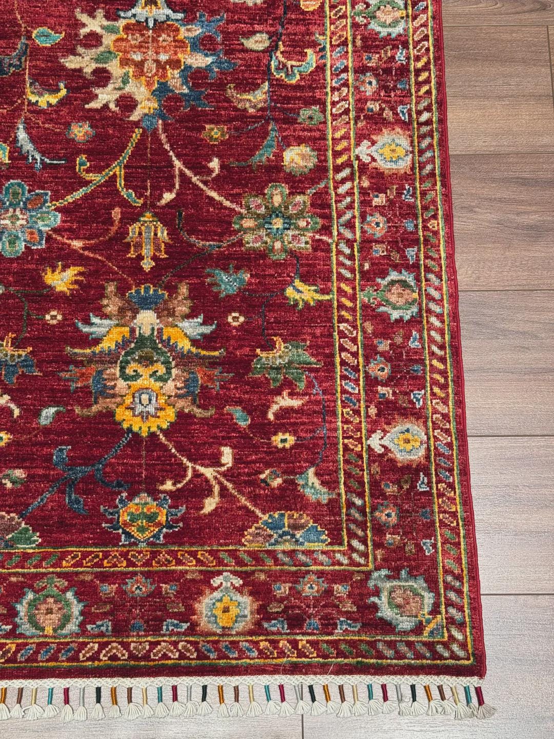 Handmade Sultani Rug 2.6x3.9 ft: Red Root Dye Wool, Turkish Vintage Style
