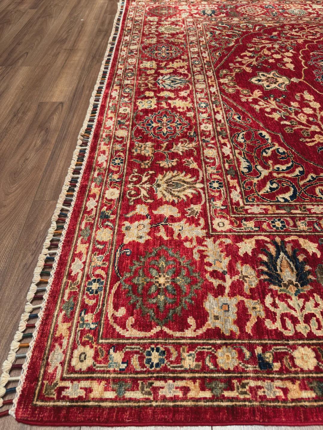 Heriz Original Hand-Woven Red Root Dye Wool Carpet 211x290