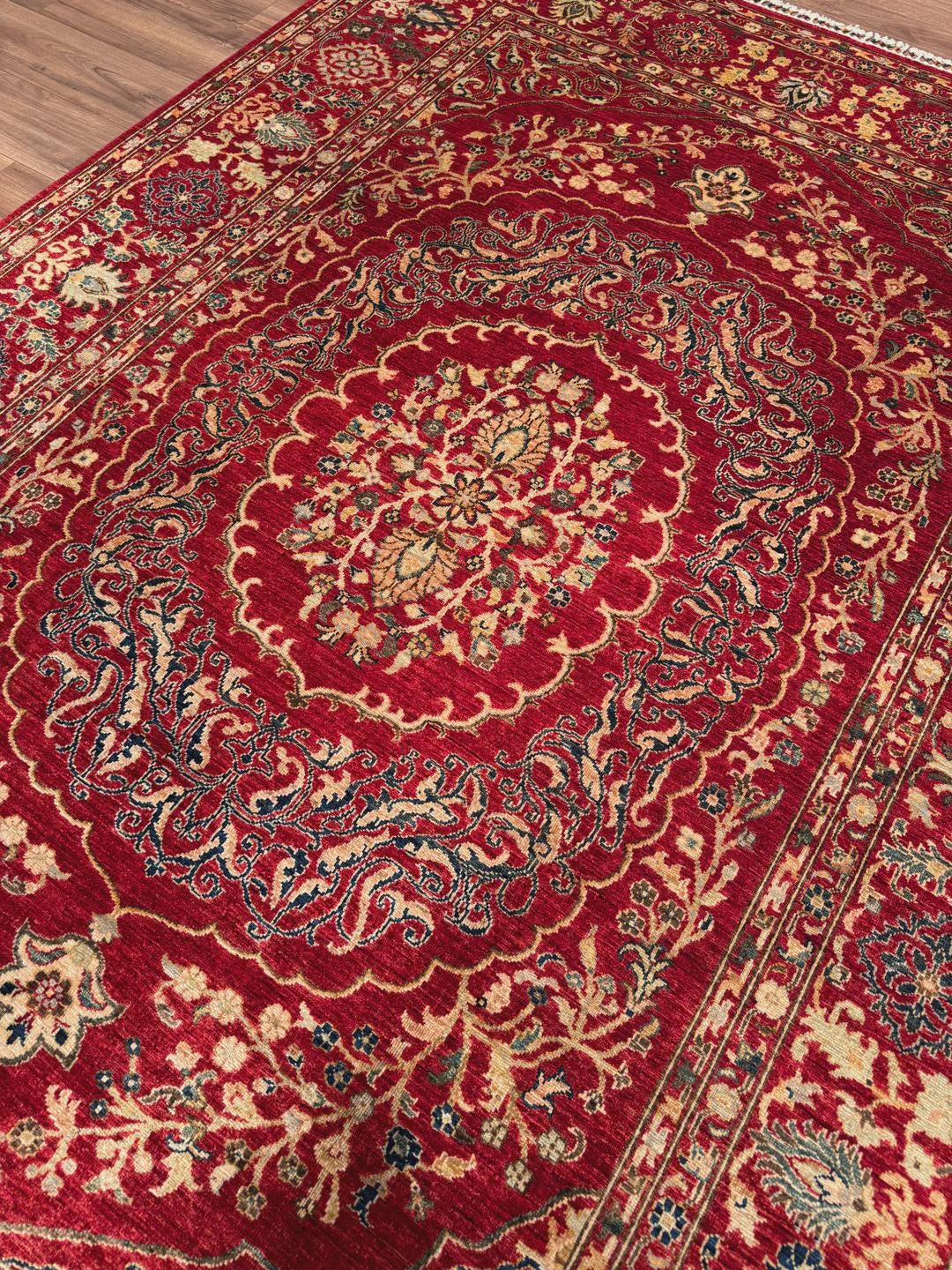 Heriz Original Hand-Woven Red Root Dye Wool Carpet 211x290