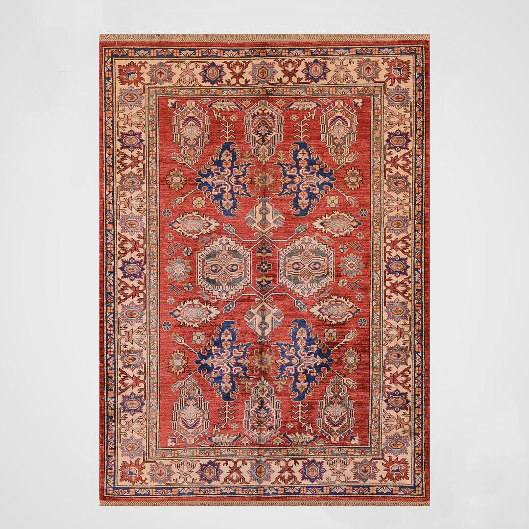 Shirvan Original Hand-Woven Red Root Dye Wool Carpet 149x191