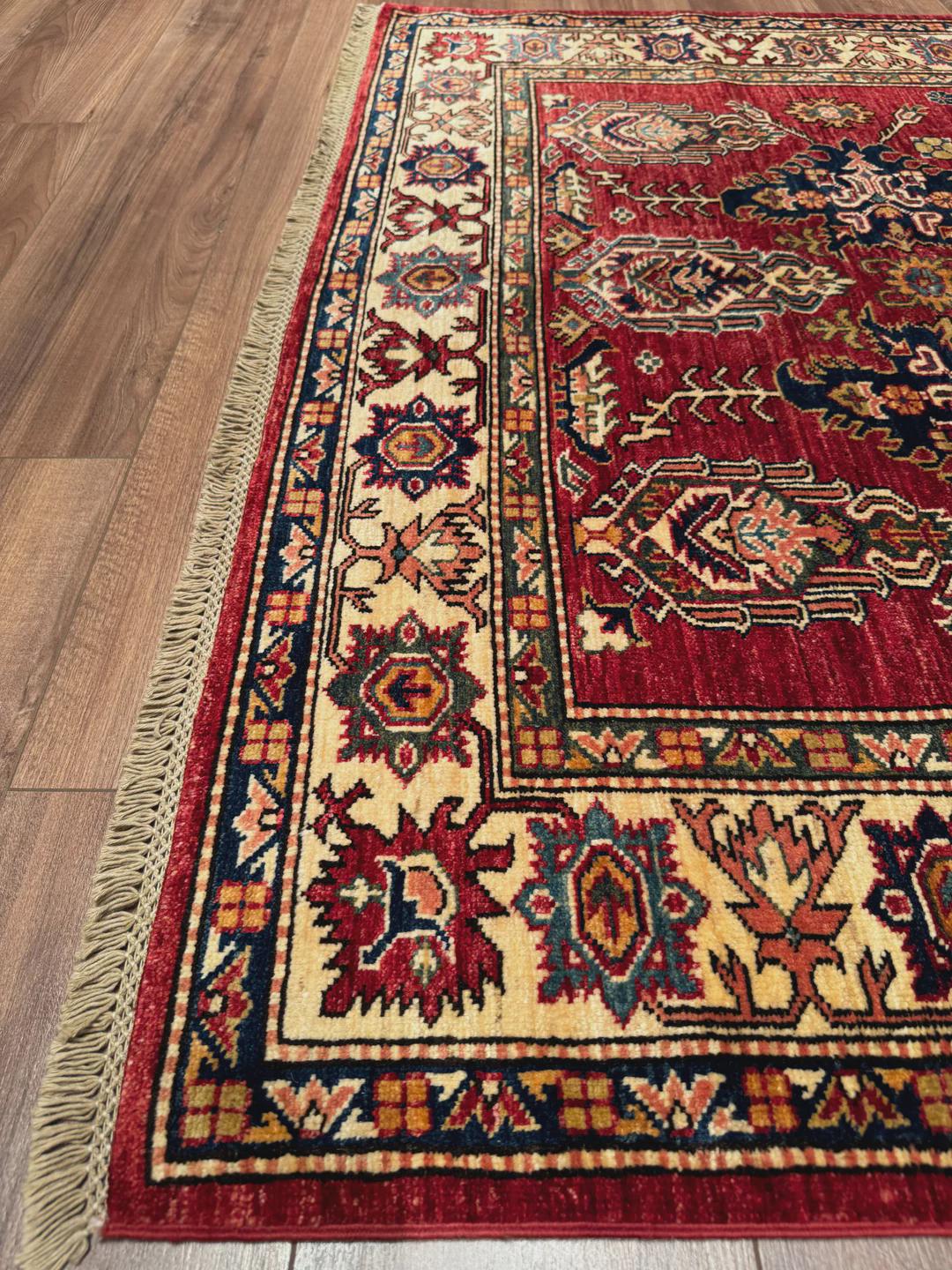 Shirvan Original Hand-Woven Red Root Dye Wool Carpet 149x191