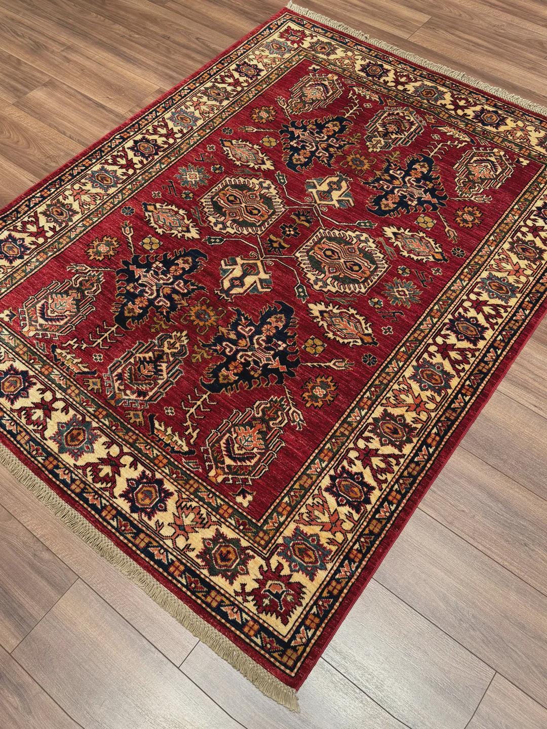 Shirvan Original Hand-Woven Red Root Dye Wool Carpet 149x191