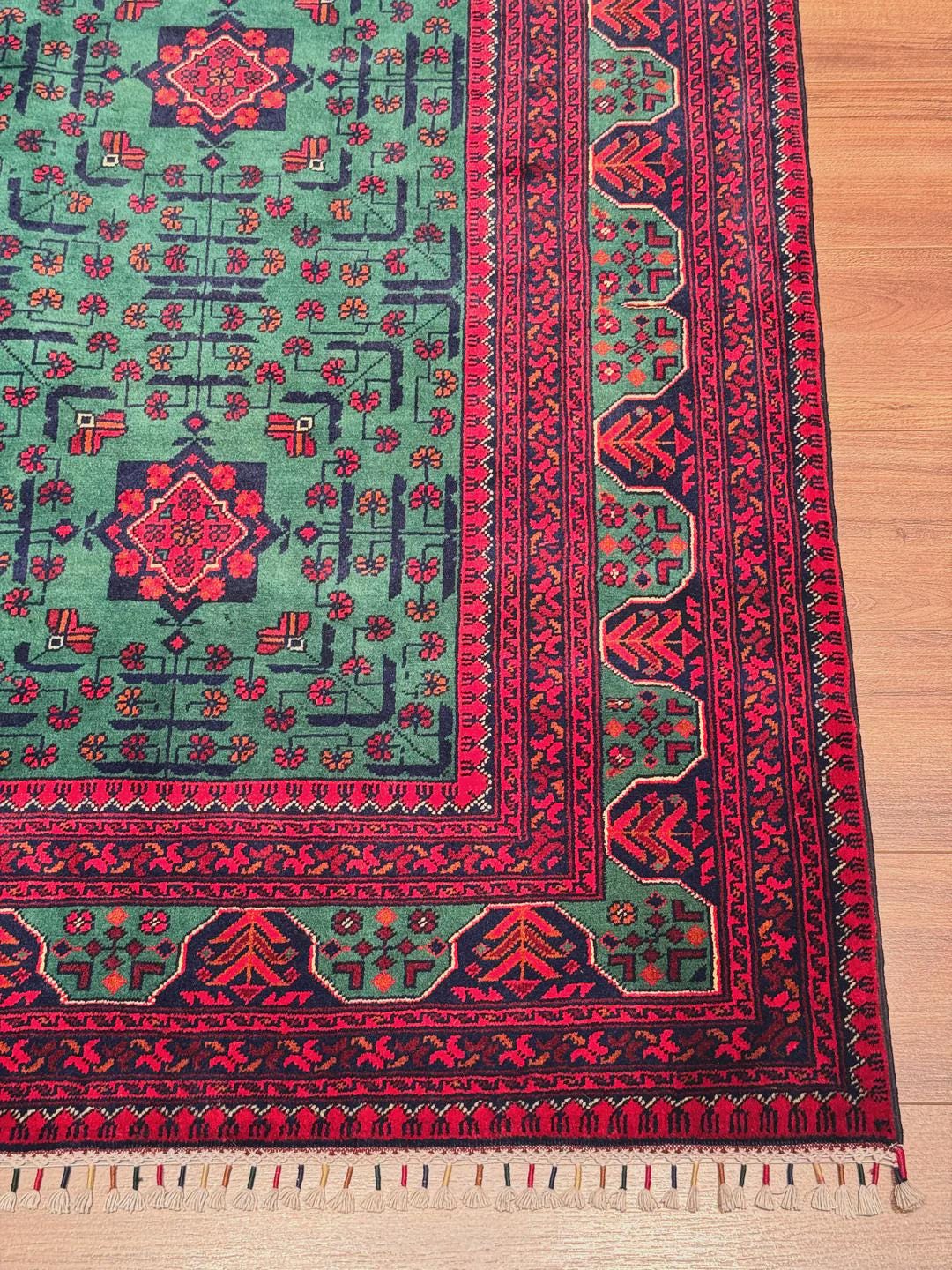 Afghan Carpet Hamyap Original Hand Woven Root Dyed Wool 152x198