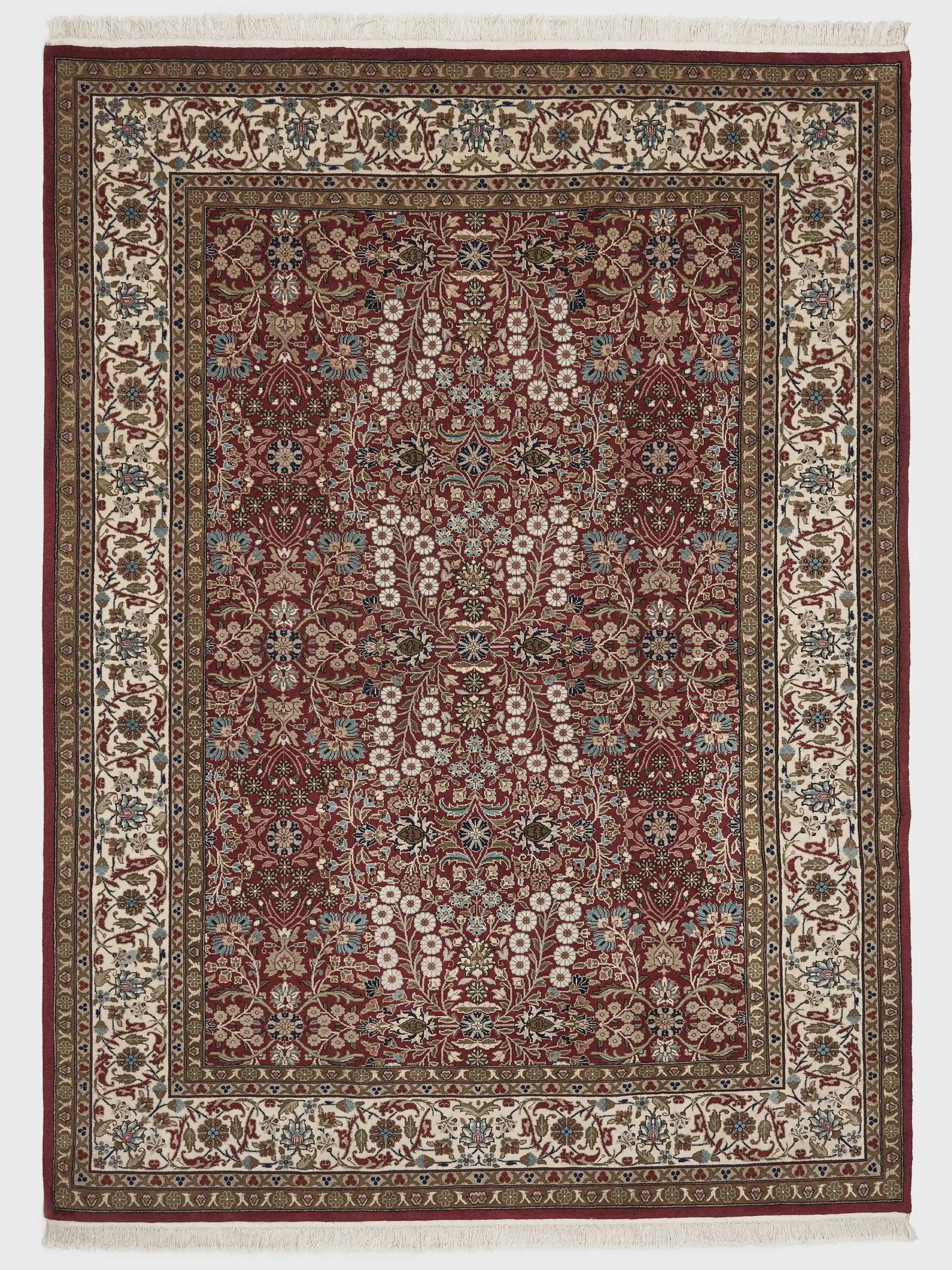 Hand Knotted Hereke Turkish Rug: Silk & Wool Oriental Carpet (169x242 cm)