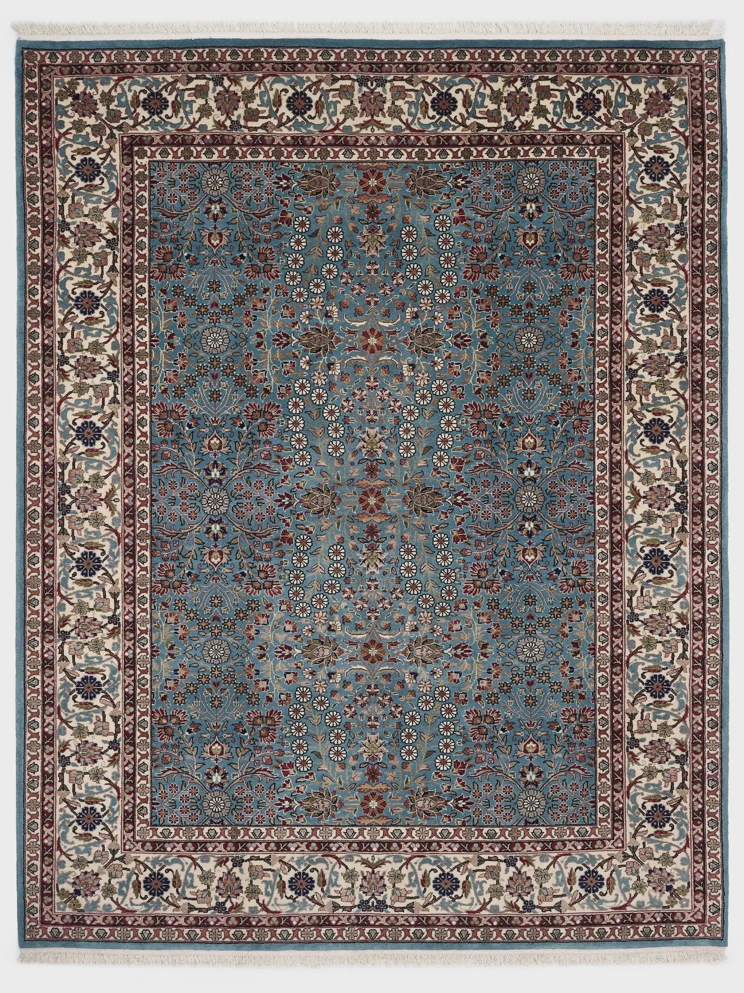 Hand Knotted Hereke Turkish Rug: Silk & Wool Oriental Carpet (175x239 cm)