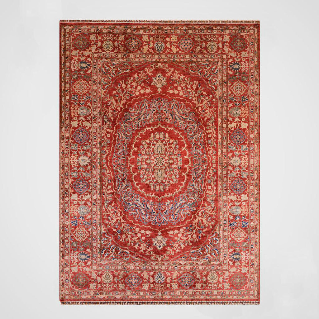 Heriz Original Hand-Woven Red Root Dye Wool Carpet 211x290