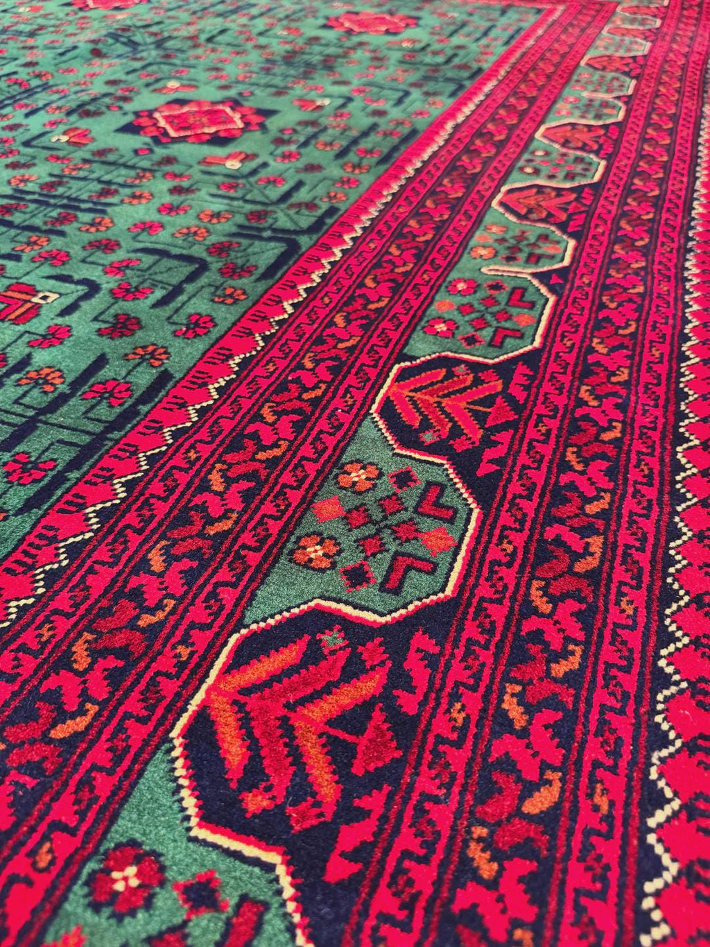 Afghan Carpet Hamyap Original Hand Woven Root Dyed Wool 152x198