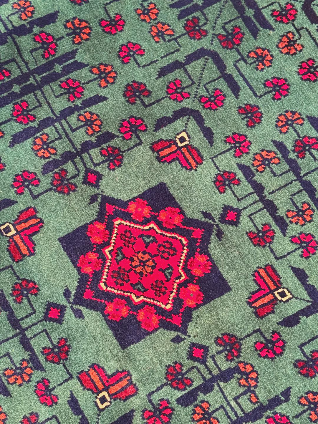 Afghan Carpet Hamyap Original Hand Woven Root Dyed Wool 152x198