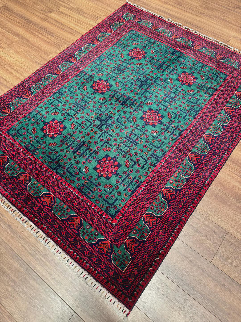 Afghan Carpet Hamyap Original Hand Woven Root Dyed Wool 152x198