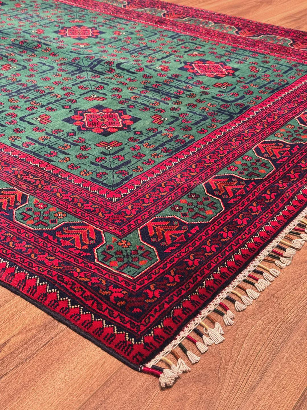 Afghan Carpet Hamyap Original Hand Woven Root Dyed Wool 152x198