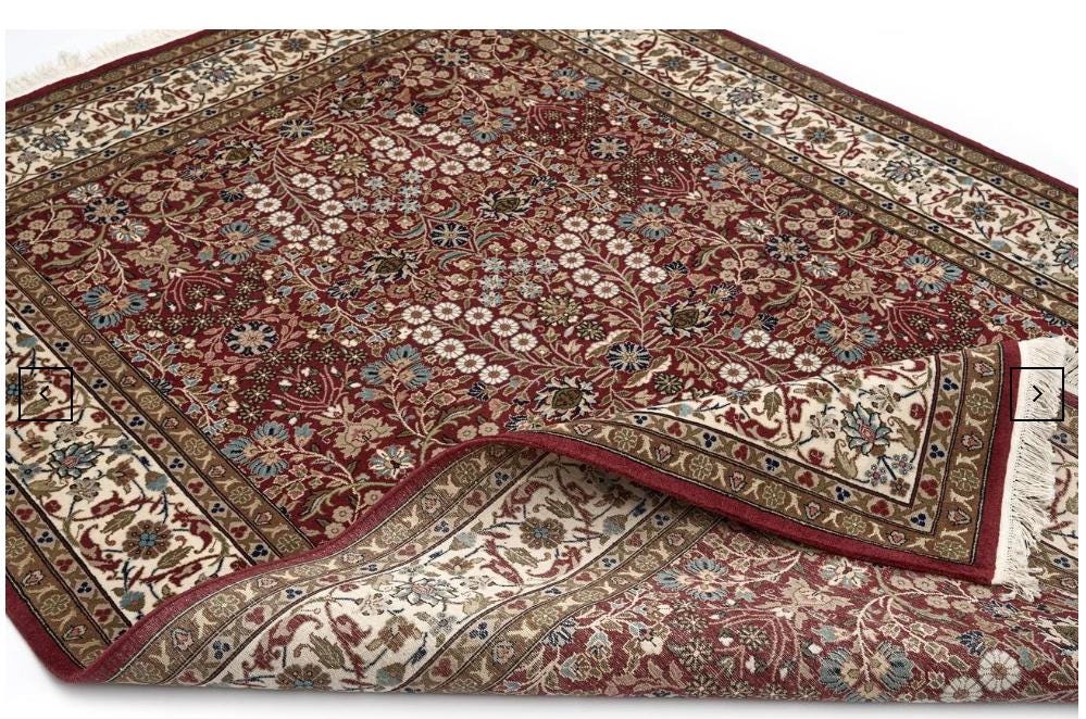Hand Knotted Hereke Turkish Rug: Silk & Wool Oriental Carpet (169x242 cm)