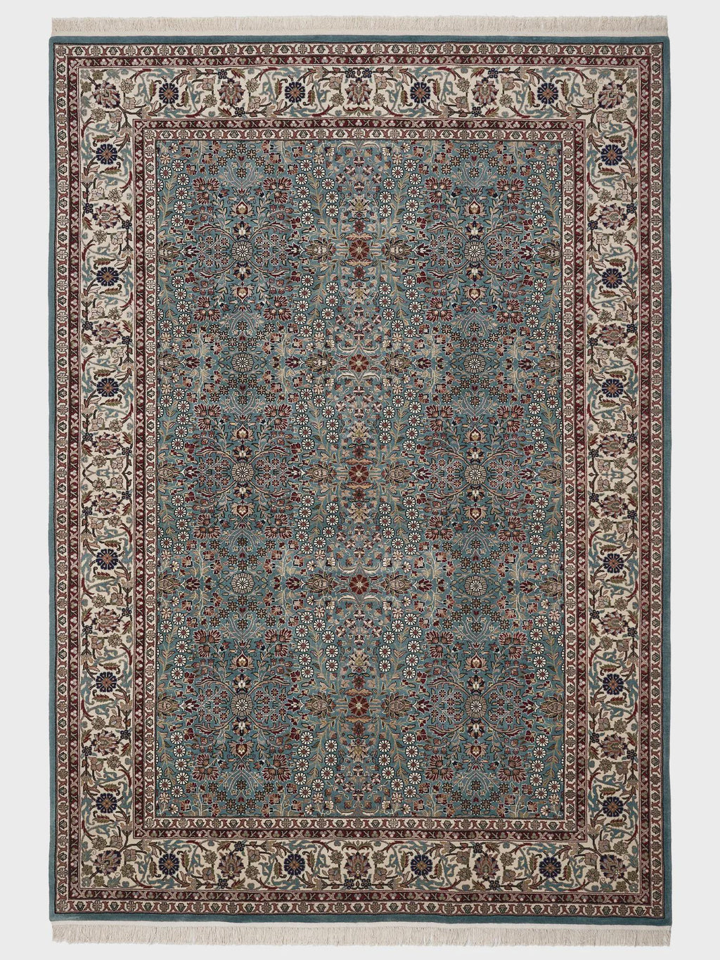 Hand-Knotted Hereke Turkish Rug: Wool & Silk Oriental Carpet (197x296 cm) Collector’s Piece