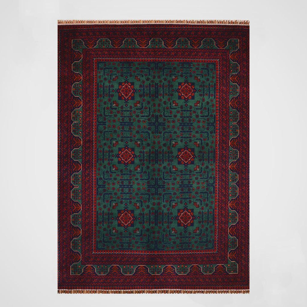 Afghan Carpet Hamyap Original Hand Woven Root Dyed Wool 152x198