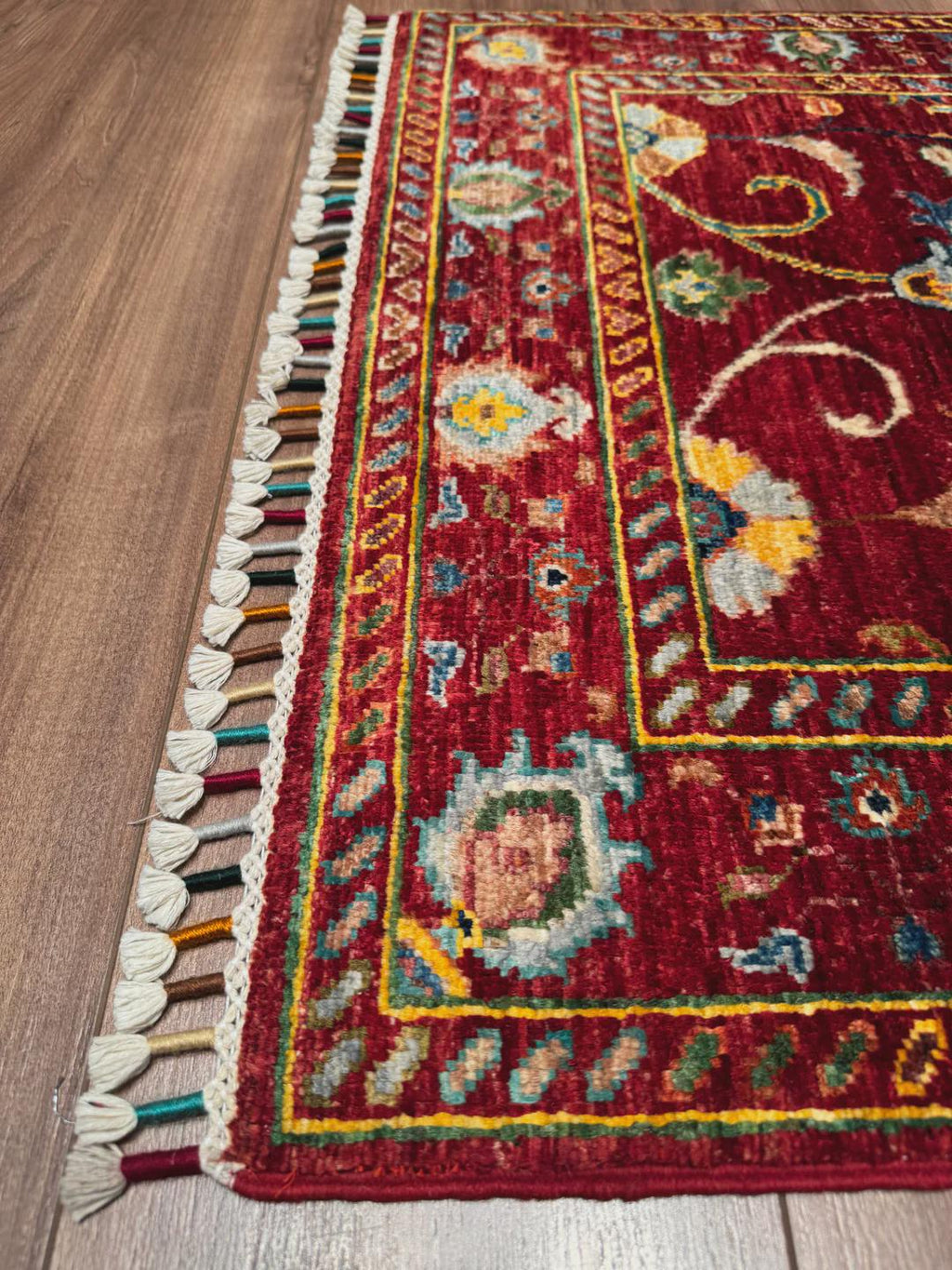 Handmade Sultani Rug 2.6x3.9 ft: Red Root Dye Wool, Turkish Vintage Style