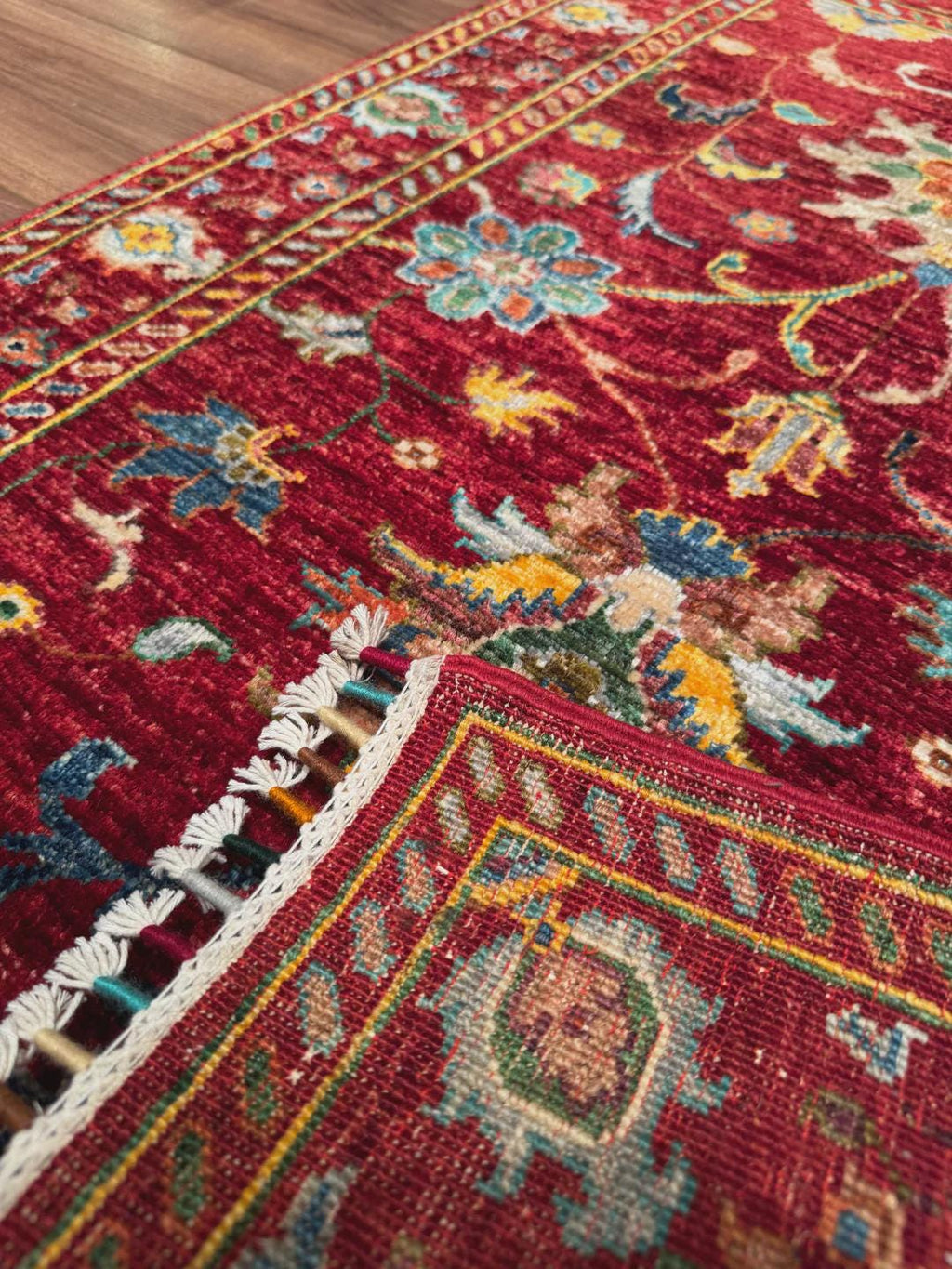 Handmade Sultani Rug 2.6x3.9 ft: Red Root Dye Wool, Turkish Vintage Style